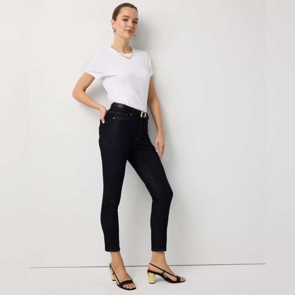 WHBM High Rise Skinny- Ankle Sculpt- Midnight Rinse